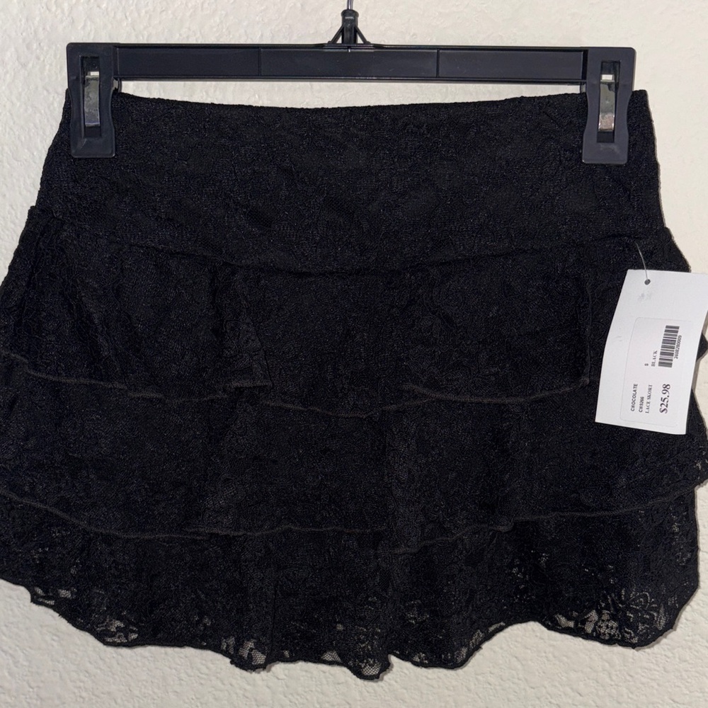 Elegant Black Lace Women Shorts